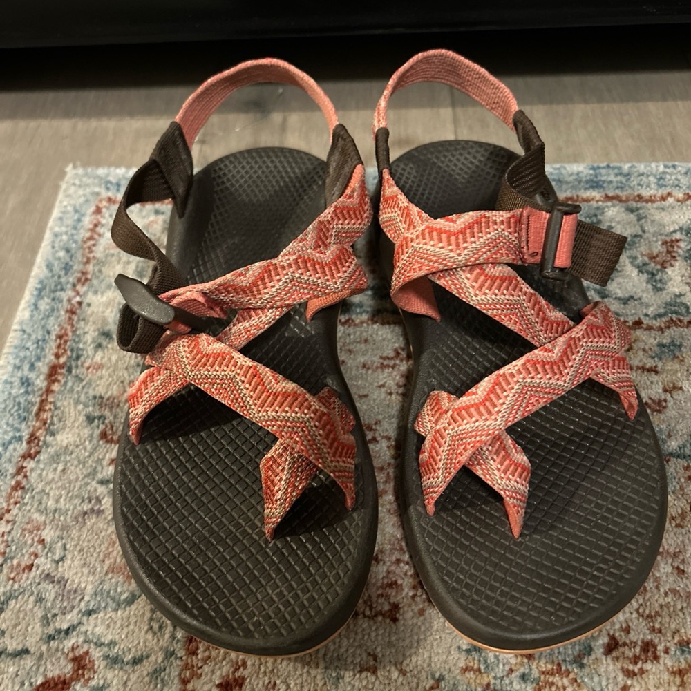 SOLD Chaco Z/Cloud 2 Sport Sandal women 7 Brown And Orange Hiking Outdoor Shoe
